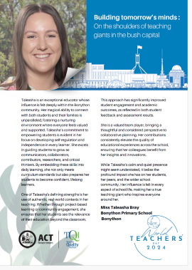 Taleasha Bray - Bonython Primary