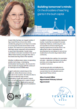 Crystal Hiller - Ngunnawal School