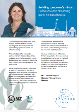 Leanne Harrigan - Mawson Primary