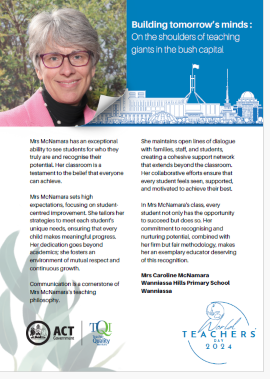 Caroline McNamara - Wanniassa Hills Primary School