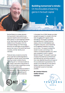 Damian Roberts - Galilee School
